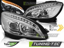 Load image into Gallery viewer, Fari Anteriori TUBE LIGHT CHROME sequenziali per MERCEDES Classe C W204 07-10