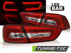 Fanali Posteriori per MITSUBISHI LANCER 8 SEDAN 08-11 Rossi Bianchi LED BAR