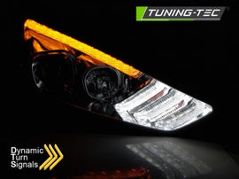 Fari Anteriori per FORD FOCUS MK3 15-18 CHROME DRL LED sequenziali INDICAOR