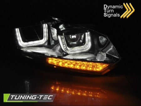 Fari Anteriori U-LED LIGHT DRL CHROME sequenziali per VW GOLF MK6 08-12