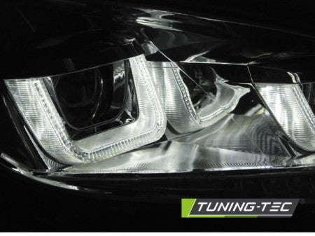 Fari Anteriori U-LED LIGHT DRL CHROME sequenziali per VW GOLF MK6 08-12