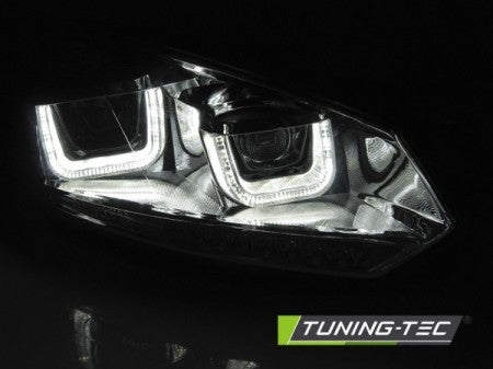 Fari Anteriori U-LED LIGHT DRL CHROME sequenziali per VW GOLF MK6 08-12