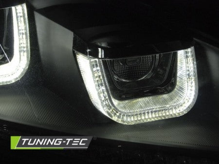 Fari Anteriori U-LED LIGHT DRL Neri sequenziali per VW GOLF MK6 08-12