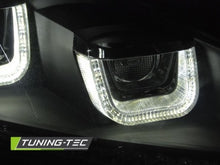 Carica l&#39;immagine nel visualizzatore di Gallery, Fari Anteriori U-LED LIGHT DRL Neri sequenziali per VW GOLF MK6 08-12