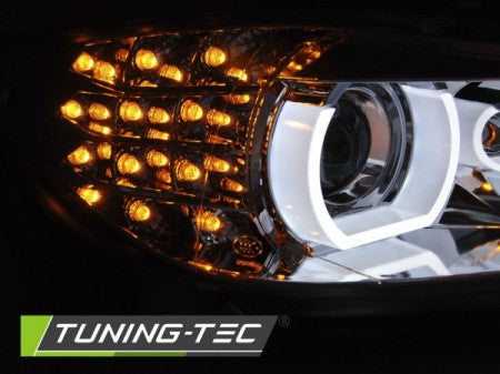 Fari Anteriori XENON ANGEL EYES LED DRL CHROME per BMW Serie 3 E90/E91 09-11