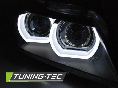 Fari Anteriori XENON ANGEL EYES LED DRL Neri per BMW Serie 3 E90/E91 09-11