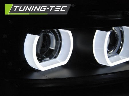 Fari Anteriori XENON ANGEL EYES LED DRL Neri per BMW Serie 3 E90/E91 09-11