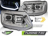 Fari Anteriori TUBE LIGHT CHROME sequenziali per VW T5 2010-2015