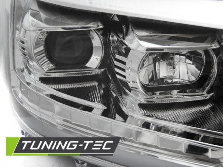 Fari Anteriori TUBE LIGHT CHROME sequenziali per VW T5 2010-2015