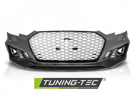 Paraurti Anteriore Sportivo Nero Lucido con Fori Sensori di Parcheggio per AUDI A4 B9 08.15-19