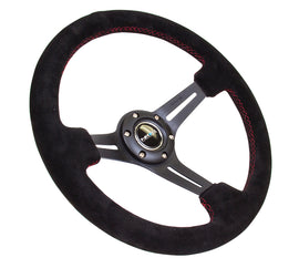 NRG Volante 75mm Pelle scamosciata Black - Red