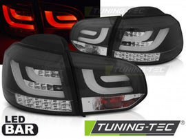 Fanali Posteriori LED BAR Neri per VW GOLF MK6 10.08-12