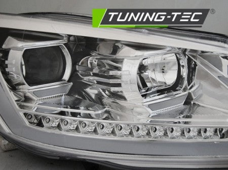 Fari Anteriori TUBE LIGHT DRL CHROME sequenziali per VW TOURAN II 08.10-15