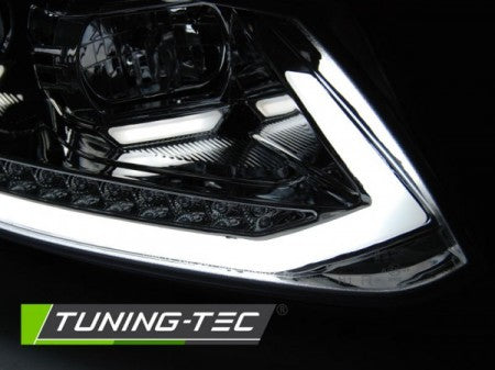 Fari Anteriori TUBE LIGHT DRL CHROME sequenziali per VW TOURAN II 08.10-15