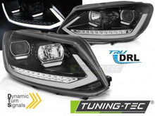 Load image into Gallery viewer, Fari Anteriori TUBE LIGHT DRL Neri sequenziali per VW TOURAN II 08.10-15