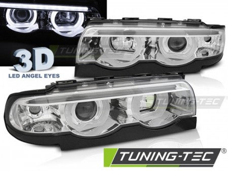 Fari Anteriori ANGEL EYES LED 3D CHROME per BMW Serie 7 E38 94-01