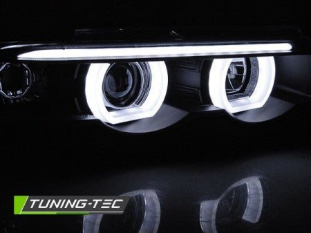 Fari Anteriori ANGEL EYES LED 3D Neri per BMW Serie 7 E38 94-01