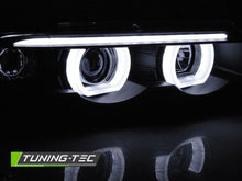 Load image into Gallery viewer, Fari Anteriori ANGEL EYES LED 3D Neri per BMW Serie 7 E38 94-01