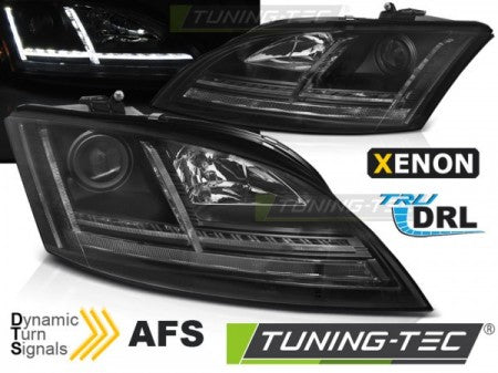 Fari Anteriori XENON LED DRL Neri sequenziali per AUDI TT 8J 06-10 con AFS