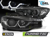 Fari Anteriori XENON ANGEL EYES LED DRL Neri per BMW Serie 3 F30/F31 10.11 - 05.15