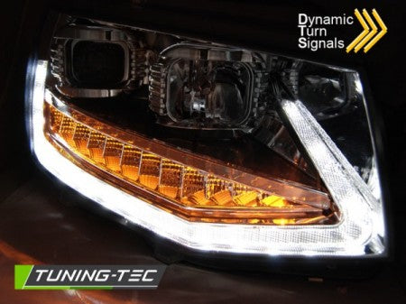 Fari Anteriori TUBE LIGHT DRL CHROME sequenziali per VW T6 15-19