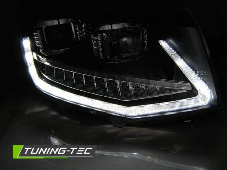 Fari Anteriori TUBE LIGHT DRL Neri sequenziali per VW T6 15-19