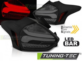 Fanali Posteriori per FORD FOCUS MK3 15-18 HATCHBACK Neri SMOKE sequenziali LED