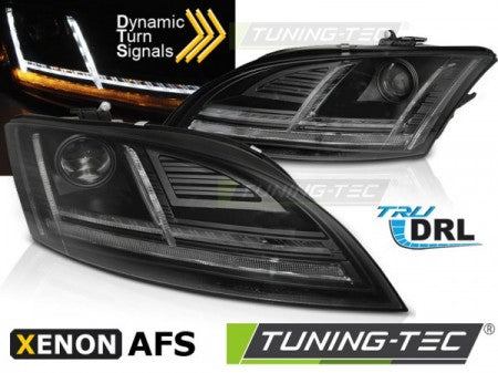 Fari Anteriori XENON LED DRL Neri sequenziali per AUDI TT 8J 10-14 con AFS