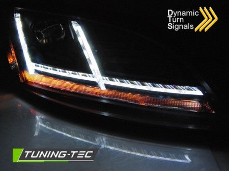 Fari Anteriori XENON LED DRL Neri sequenziali per AUDI TT 8J 10-14 con AFS