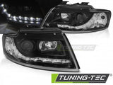 Fari Anteriori DAYLIGHT Neri per AUDI A4 B6 CABRIO 02-06