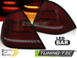 Fanali Posteriori LED BAR Rossi SMOKE sequenziali per MERCEDES Classe C W203 SEDAN 00-04