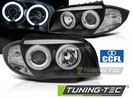 Fari Anteriori ANGEL EYES CCFL Neri per BMW Serie 1 E87/E81/82/88 04-11