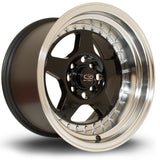 Cerchio in Lega Rota Kyusha 15x9 4x100 ET0 Black Brillant Polished Lip