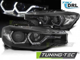 Fari Anteriori ANGEL EYES LED DRL Neri per BMW Serie 3 F30/F31 LCI 15-18