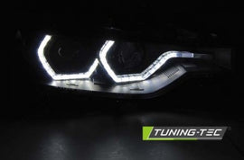 Fari Anteriori ANGEL EYES LED DRL Neri per BMW Serie 3 F30/F31 LCI 15-18