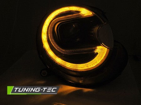 Fari Anteriori TUBE LIGHT Neri LED per BMW MINI R56(COOPER) 06-14