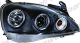 Opel Corsa C 3/5D 01-04 Fari Anteriori Angeleye Neri