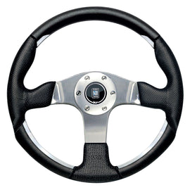 Volante Nardi ND1, Pelle perforata nera, Raggi cromati, Ø35 cm