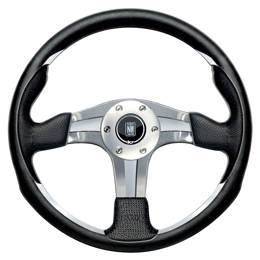 Volante Nardi Classic ND33, Pelle perforata nera, Raggi neri