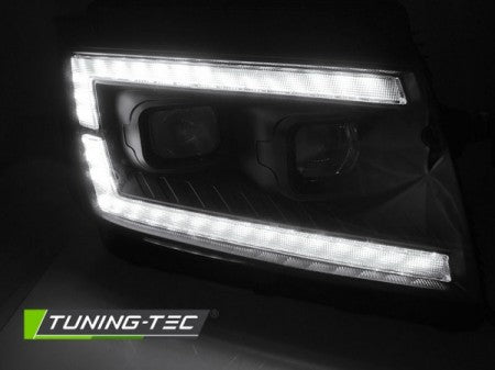 Fari Anteriori TUBE LIGHT Neri DRL sequenziali per VW CRAFTER II 2017-