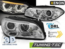 Carica l&#39;immagine nel visualizzatore di Gallery, Fari Anteriori XENON ANGEL EYES LED DRL CHROME sequenziali per BMW Serie 5 F10/F11 LCI 13-16