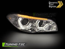 Carica l&#39;immagine nel visualizzatore di Gallery, Fari Anteriori XENON ANGEL EYES LED DRL CHROME sequenziali per BMW Serie 5 F10/F11 LCI 13-16