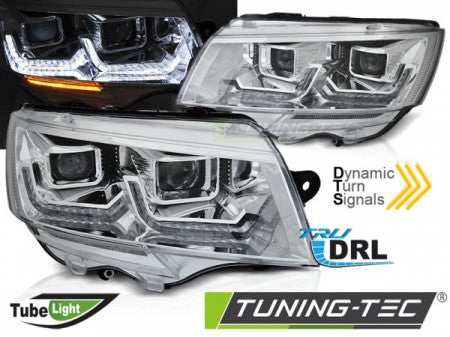 Fari Anteriori TUBE LIGHT CHROME DRL sequenziali per VW T6.1 20-