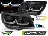 Fari Anteriori TUBE LIGHT Neri DRL sequenziali per VW T6.1 20-