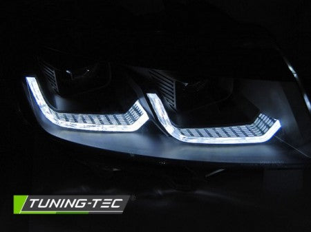 Fari Anteriori TUBE LIGHT Neri DRL sequenziali per VW T6.1 20-