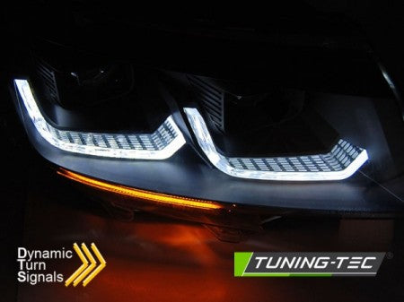 Fari Anteriori TUBE LIGHT Neri DRL sequenziali per VW T6.1 20-