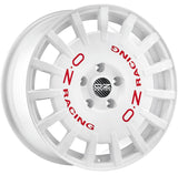 Cerchio in lega OZ Racing RALLY RACING 17x8 ET48 5x100 RACE WHITE RED LETTERING CERTIFICATO NAD