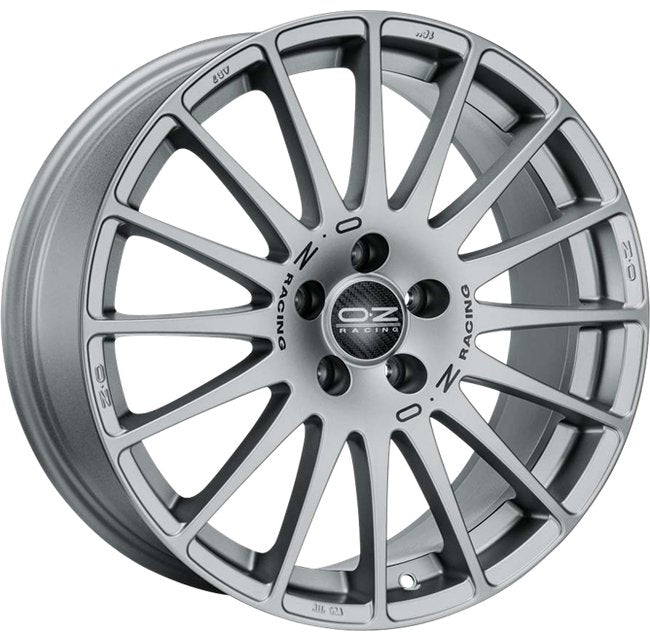 Cerchio in lega OZ Racing SUPERTURISMO GT 18x7 ET20 4x108 GRIGIO CORSA BLACK LETTERING CERTIFICATO NAD