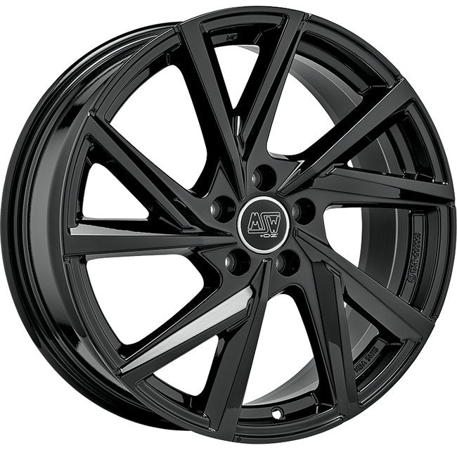 Cerchio in Lega MSW 80-5 18x7.5 ET44 5x112 GLOSS BLACK CERTIFICATO NAD