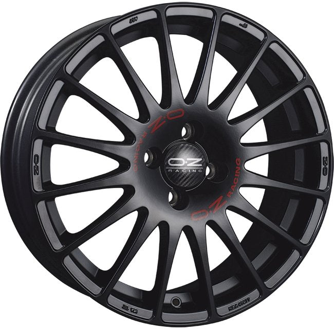 Cerchio in lega OZ Racing SUPERTURISMO GT 18x8 ET50 5x112 MATT BLACK RED LETTERING CERTIFICATO NAD